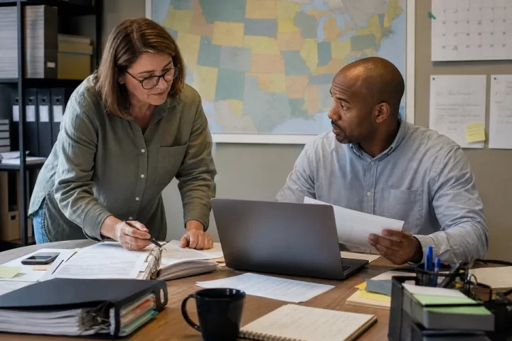 HR team planning compliance for employees in multiple states